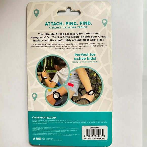 Lot of 2 Case-Mate TRACKER STRAP for Apple AirTag Green great for kids - Picture 4 of 9